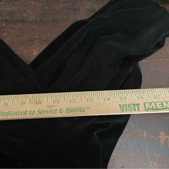 Vintage 90s Y2K Cache Slinky Travel Knit Gown Black Midi Gown Prom Wedding 6 - Picture 6 of 6